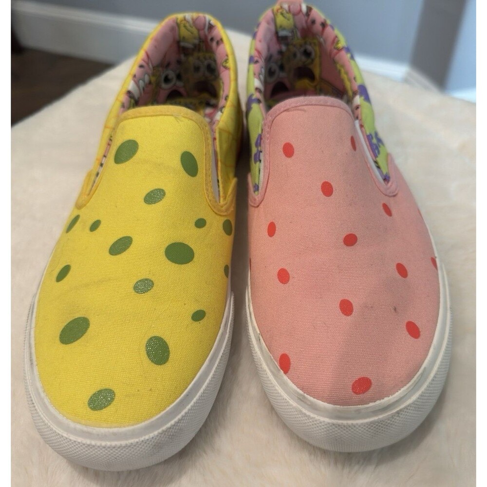 Ground Up Spongebob Slip On Canvas Sneaker Shoes Men's 8.5 Womens 10